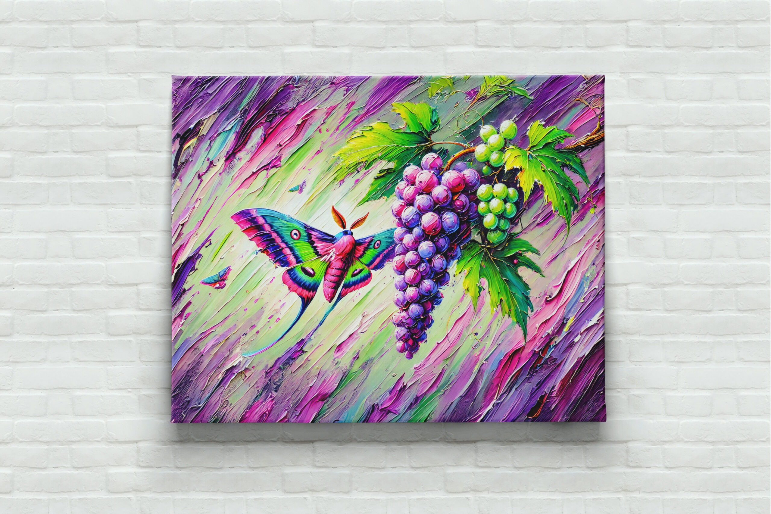 raxxa Canva: Wine Hawk-Moth Among Grapes in Oil Paintings - Imagen 3