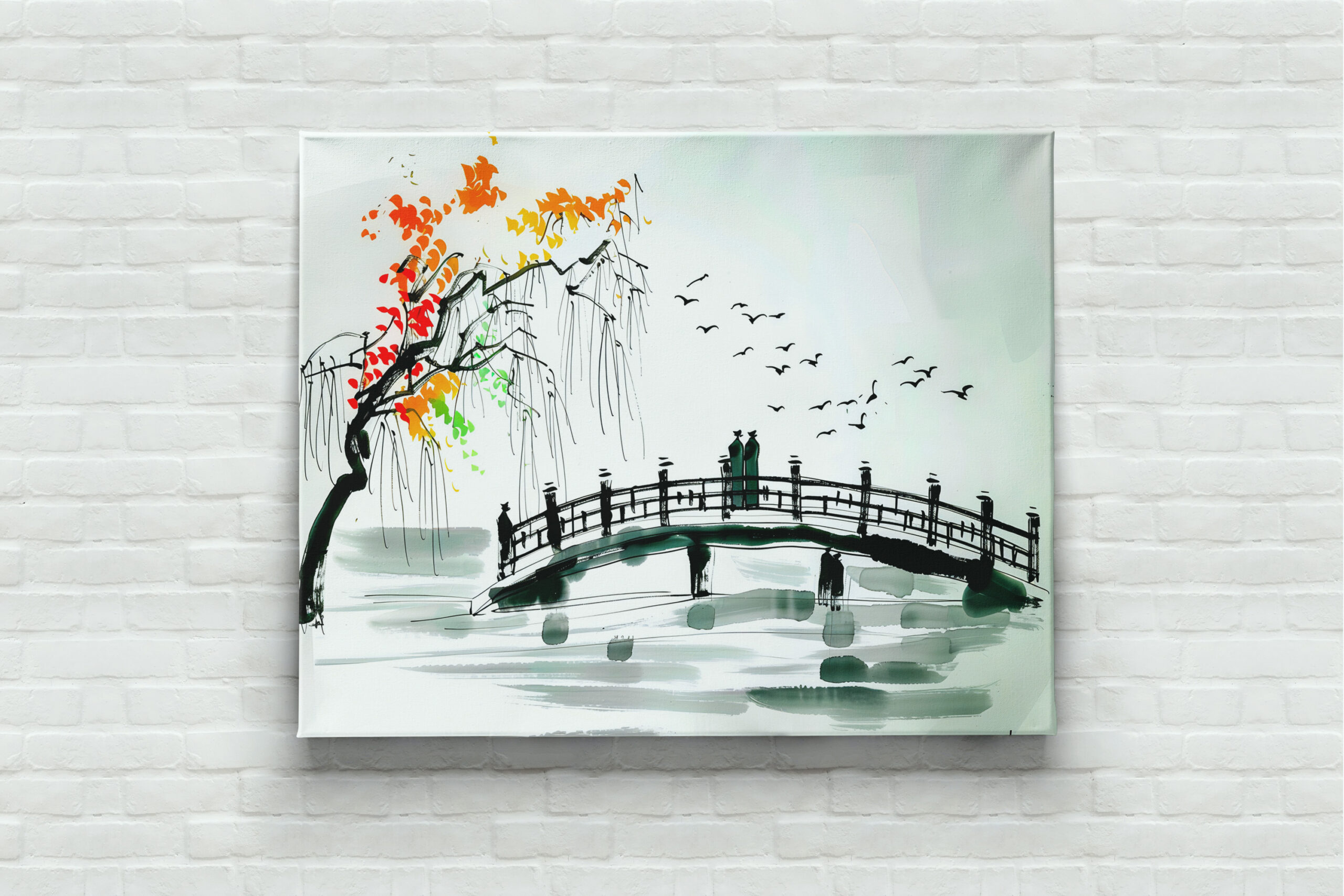 raxxa Canva: Bridge by a Pond in a Tranquil Garden - immagine 3