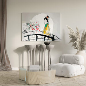 raxxa Canva: Geisha Standing on a Bridge