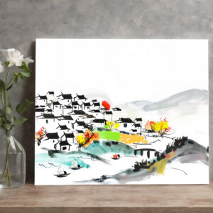 raxxa Canva: Chinese traditional Village in the mountains