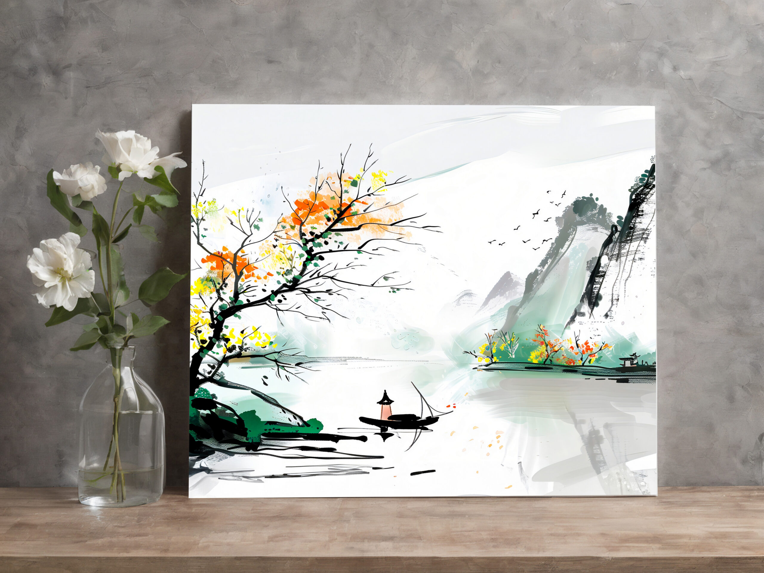 raxxa Canva: Chinese Fisherman on a Mountain Lake - Imagen 2