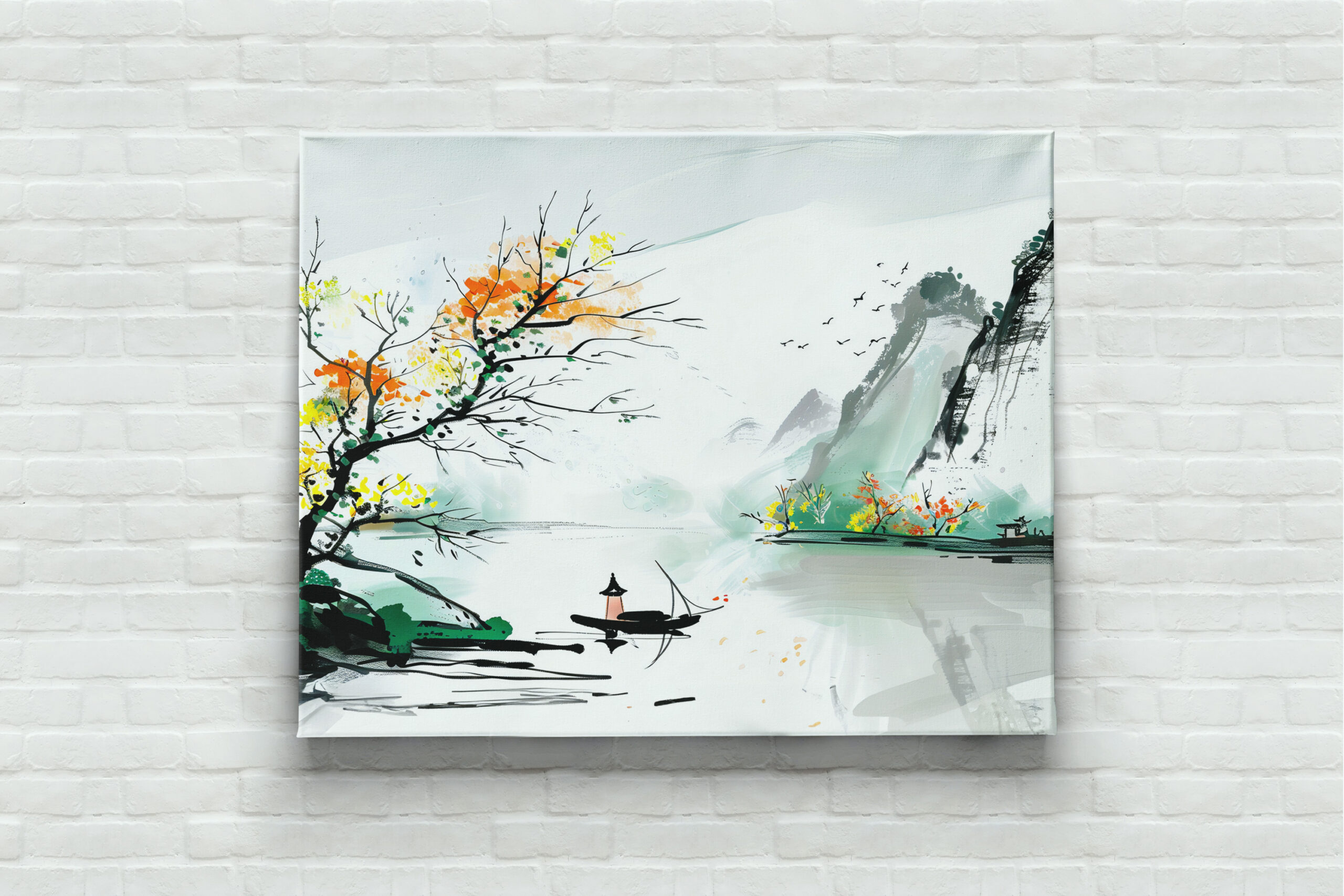 raxxa Canva: Chinese Fisherman on a Mountain Lake - Imagen 3