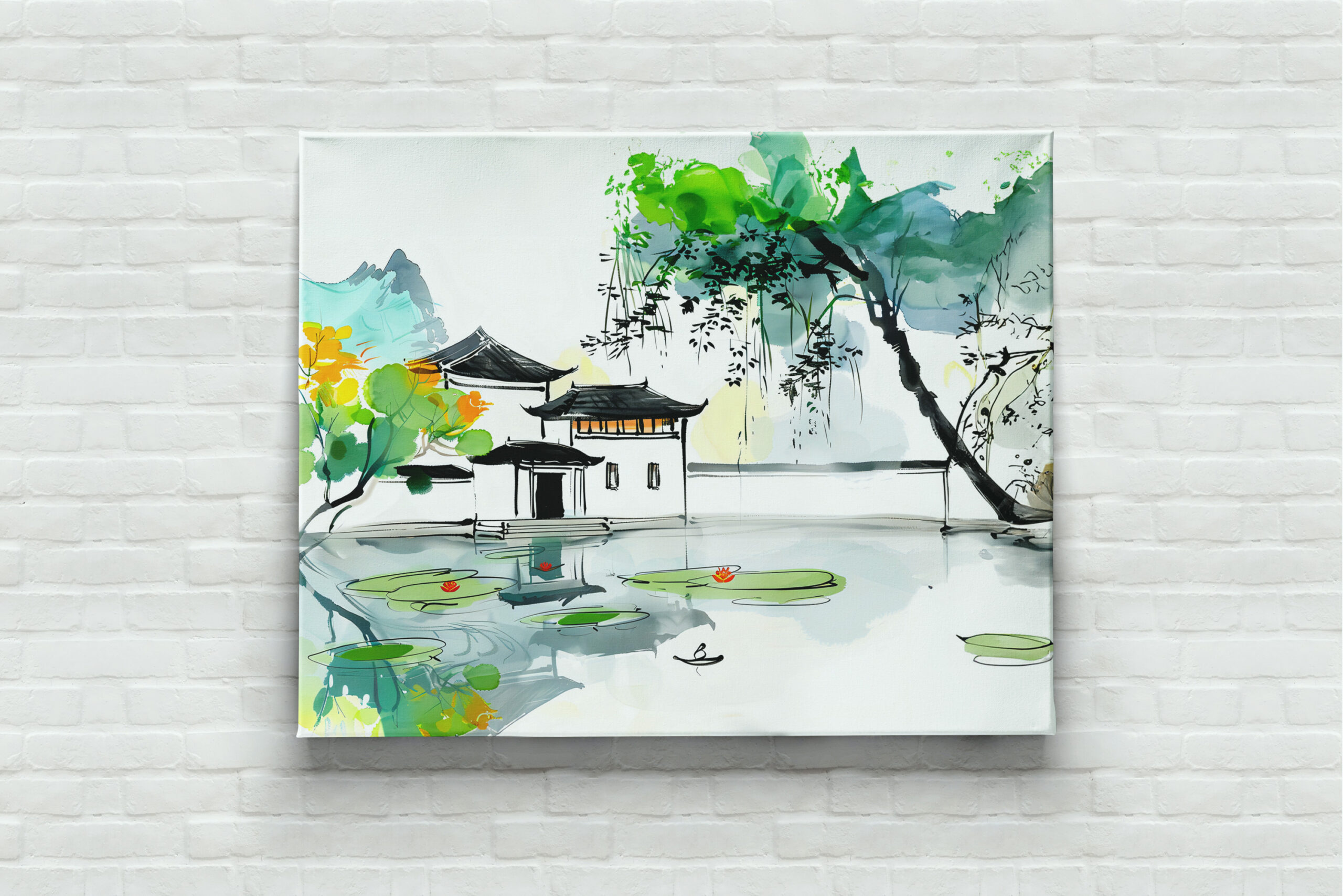 raxxa Canva: Chinese Temple by a Lotus Pond – Bild 2