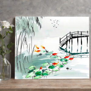 raxxa Canva: Koi Fish in a Tranquil Pond
