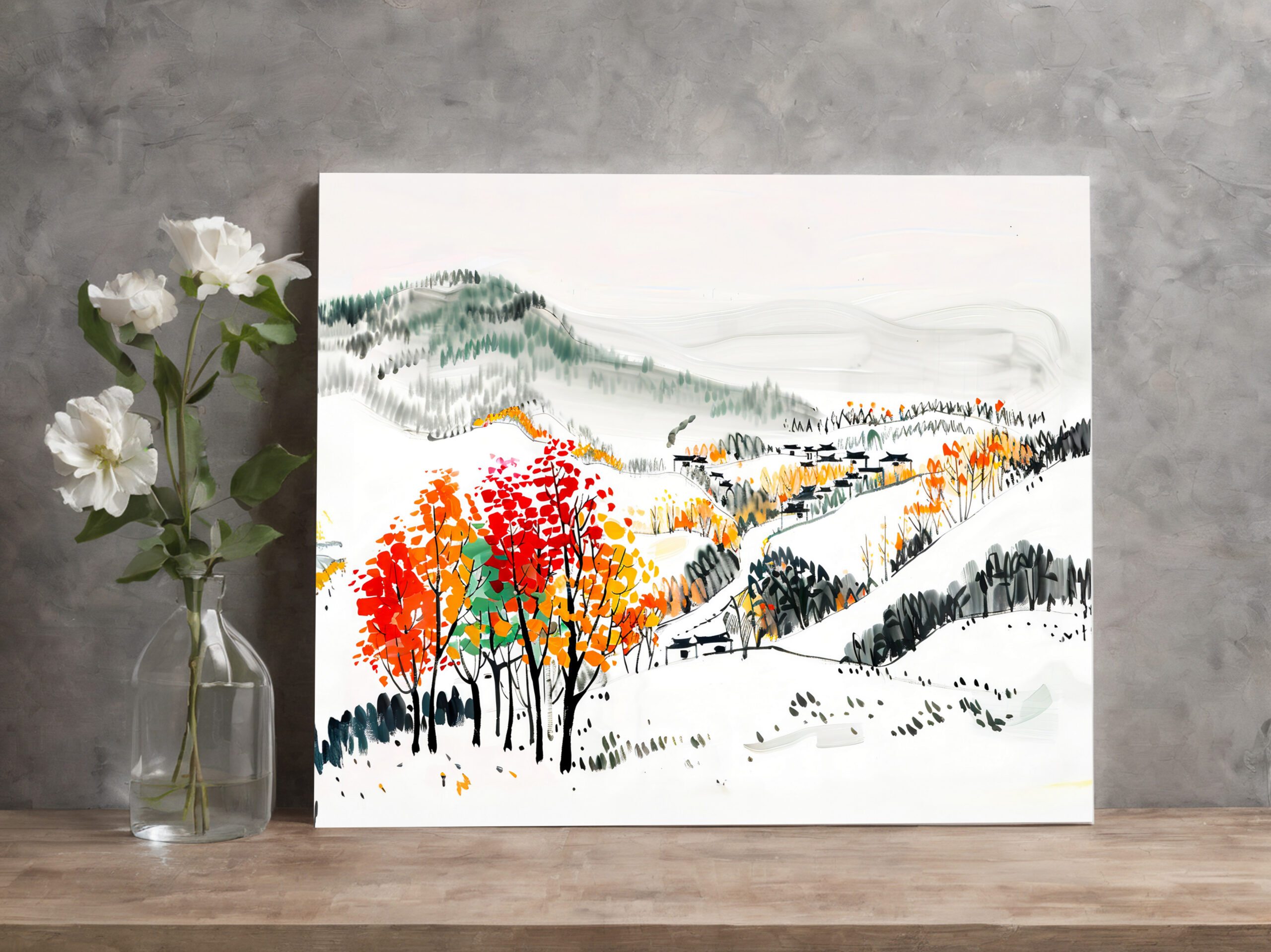 raxxa Canva: Autumn Landscape with Mountain Village – Bild 2