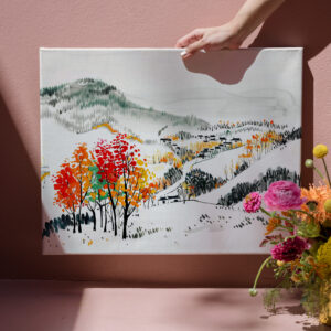 raxxa Canva: Autumn Landscape with Mountain Village