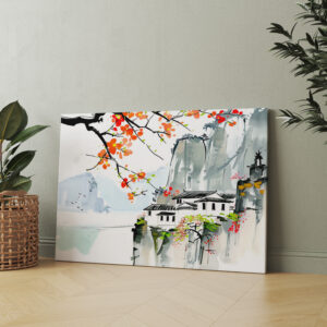 raxxa Canva: Chinese Springtime in a Mountain Village