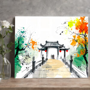 raxxa Canva: Pathway Leading to a Mountain Temple