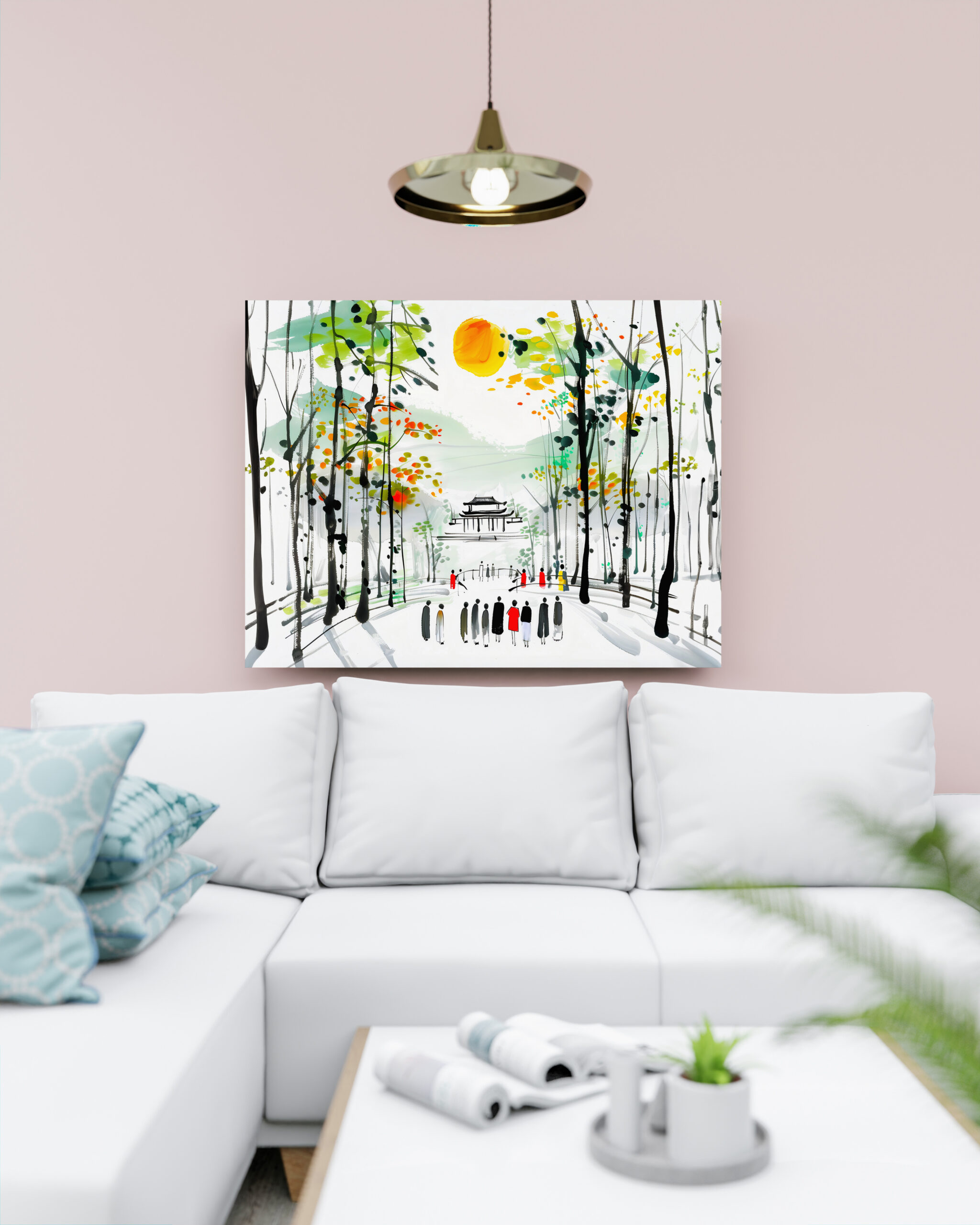 raxxa Canva: Chinese Temple Between Trees at Sunset – Bild 3