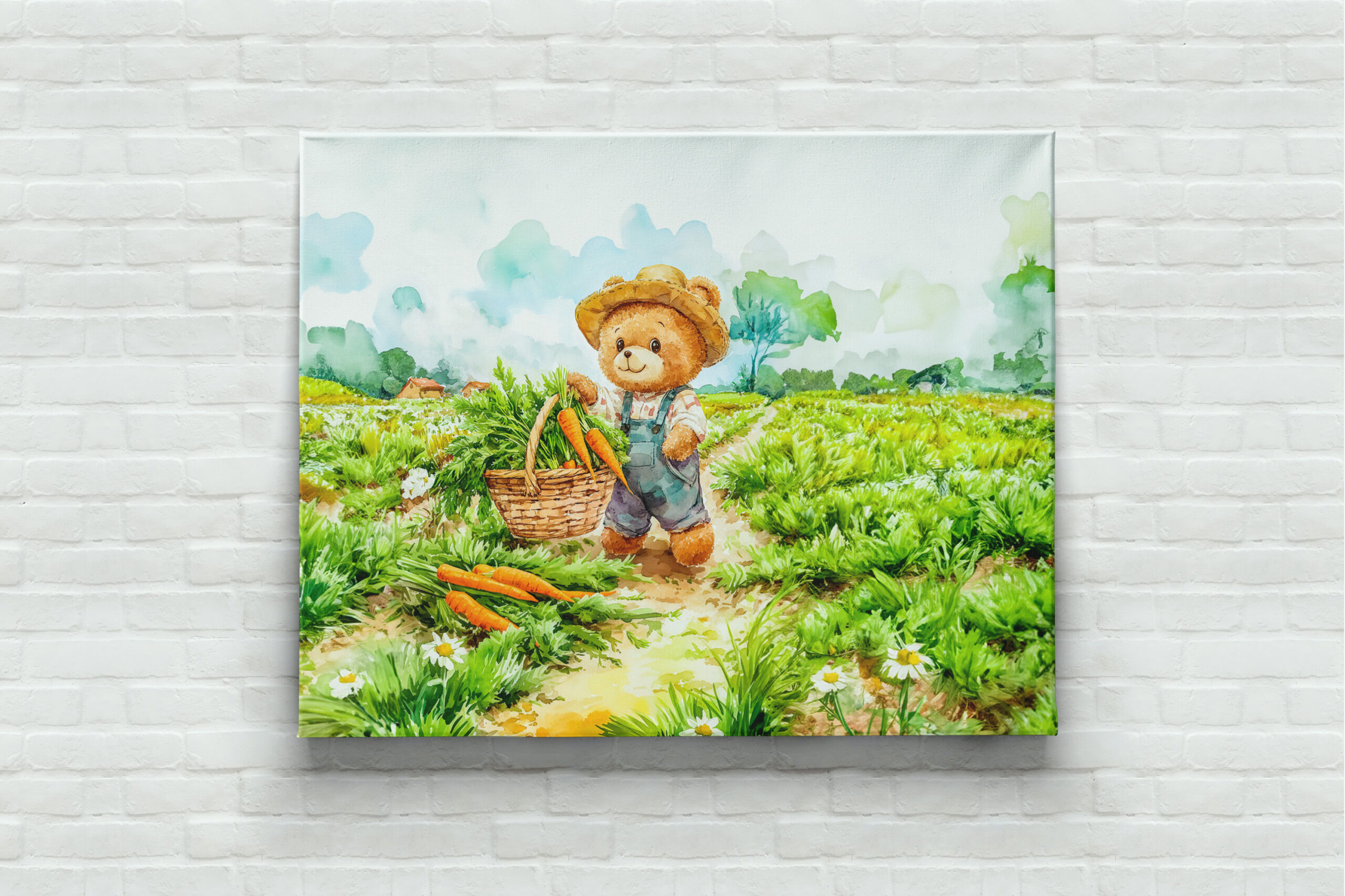 raxxa Canva: Teddy Bear Carrying a Basket of Carrots - Image 2