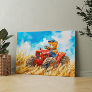 raxxa Canva: Teddy Bear Driving a Tractor in Wheat Field