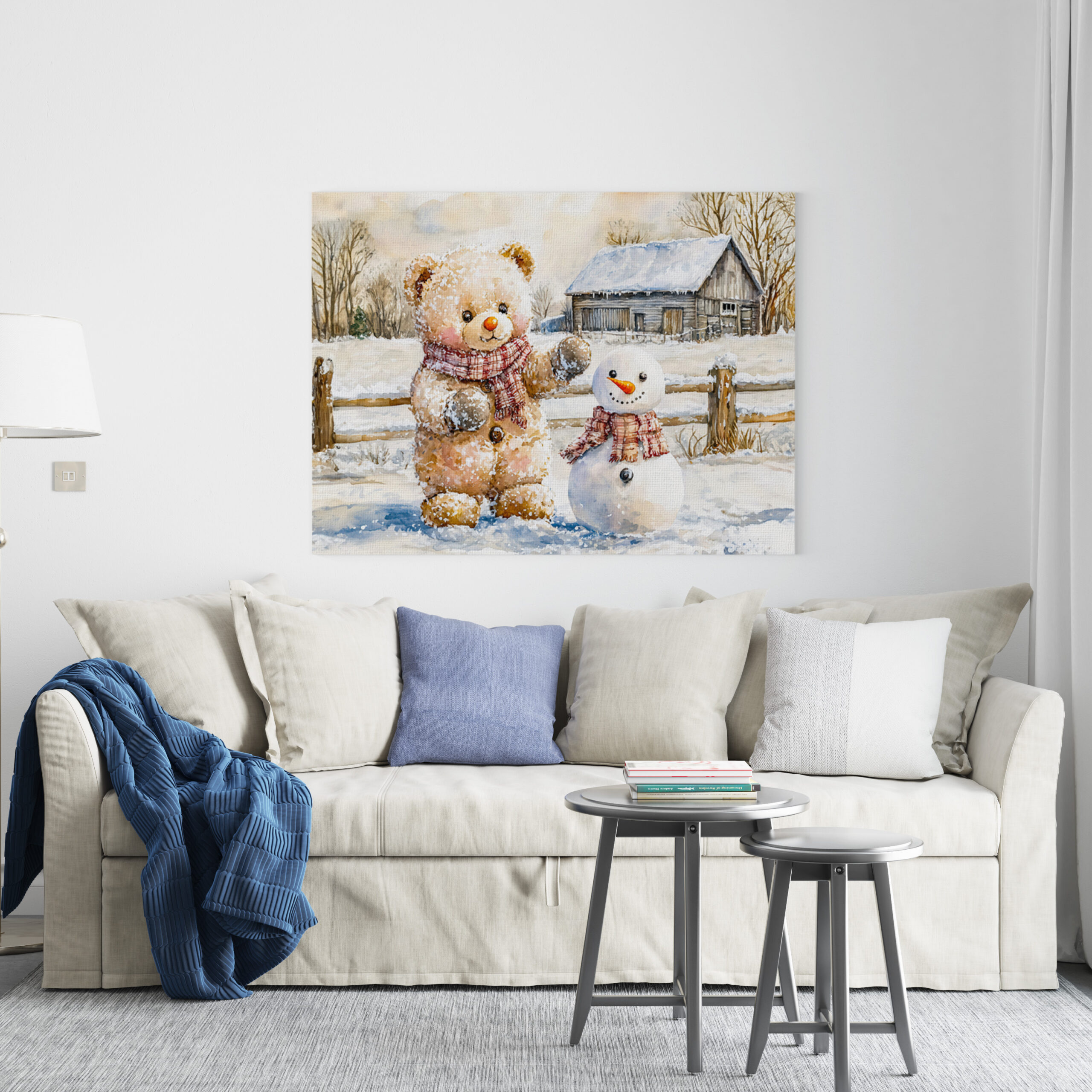 raxxa Canva: Teddy Bear Building a Snowman - immagine 2