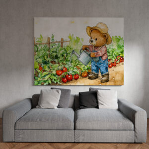 raxxa Canva: Teddy Bear Watering Tomato Plants