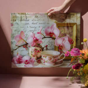 raxxa Canva: Orchids with Teacup and Picture Frame