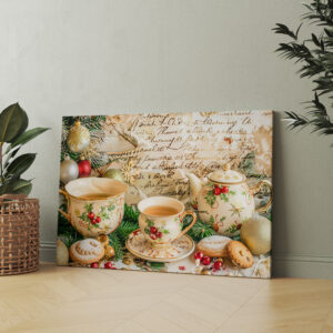 raxxa Canva: Christmas Teapot Set with Pine Green and Ornaments
