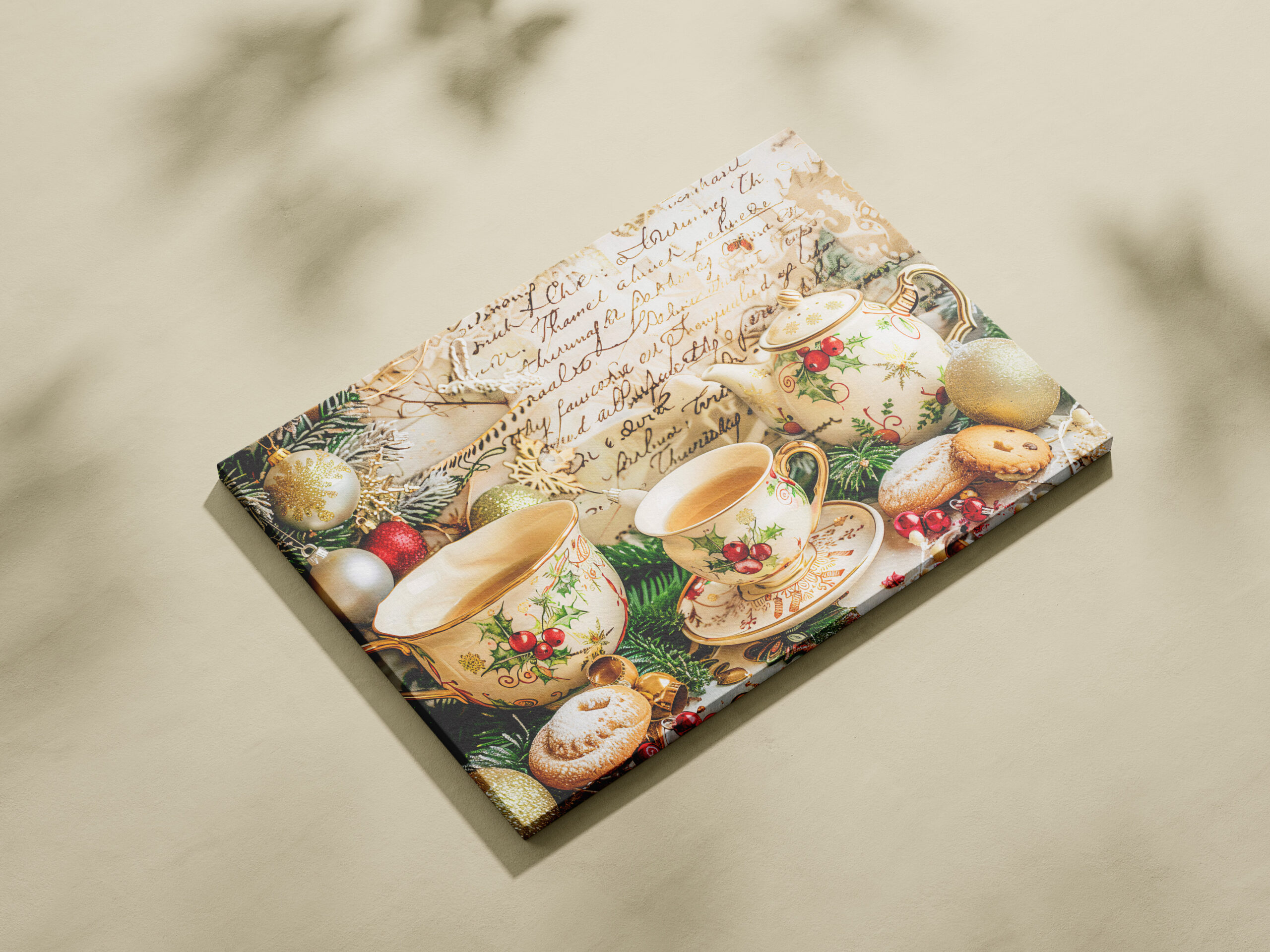 raxxa Canva: Christmas Teapot Set with Pine Green and Ornaments - Imagen 2
