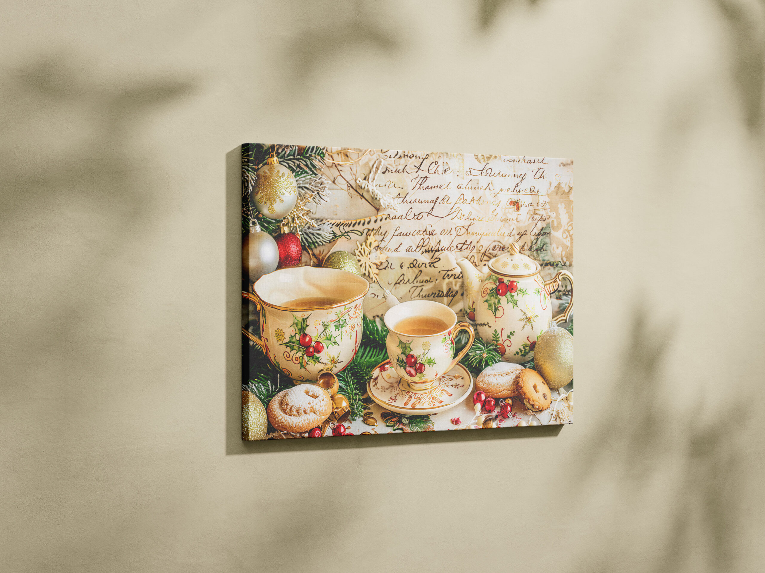 raxxa Canva: Christmas Teapot Set with Pine Green and Ornaments - Imagen 3