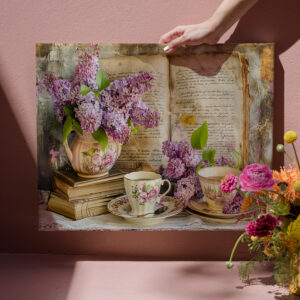 raxxa Canva: Lilac Bunch in an Antique Coffee Pot