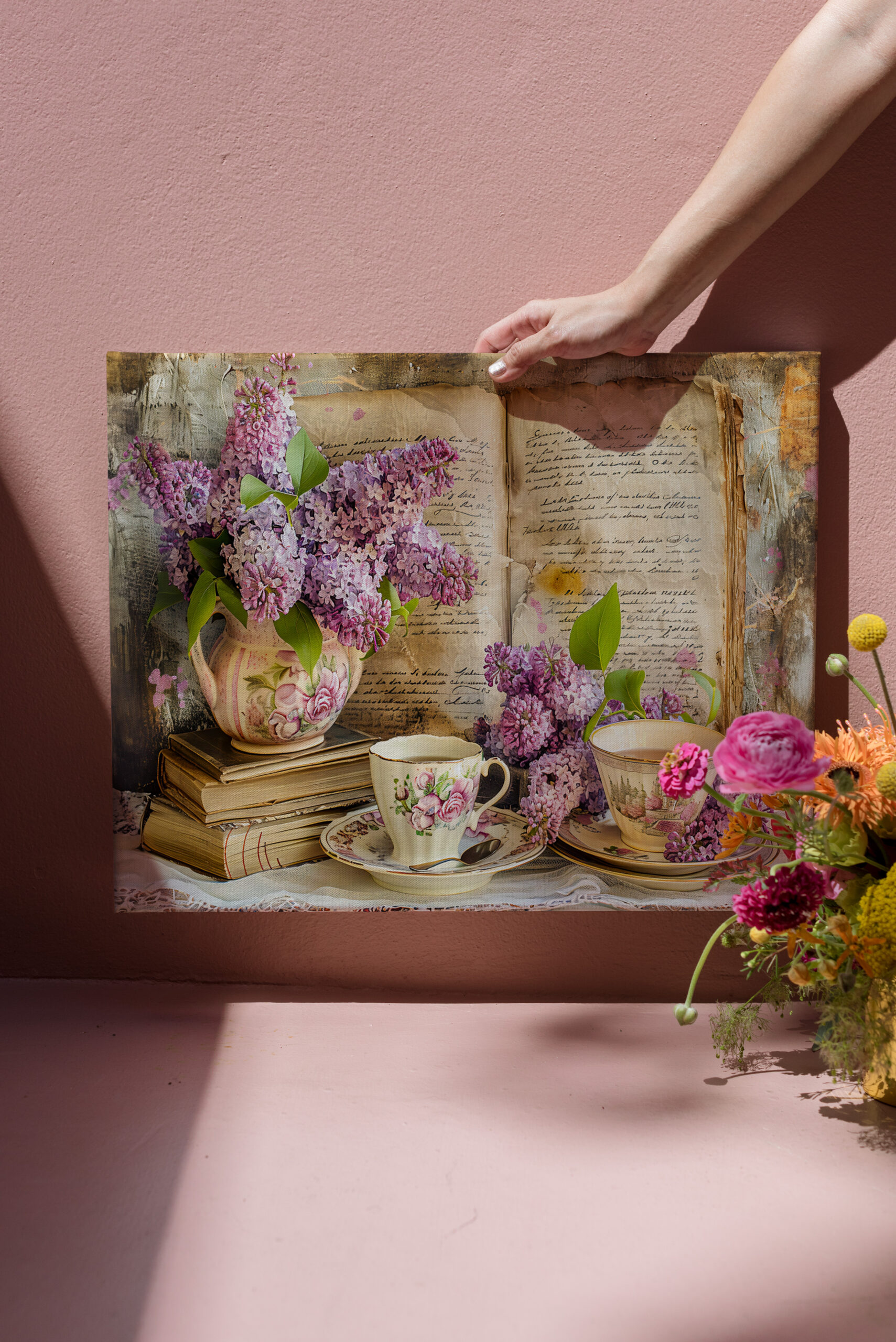 raxxa Canva: Lilac Bunch in an Antique Coffee Pot