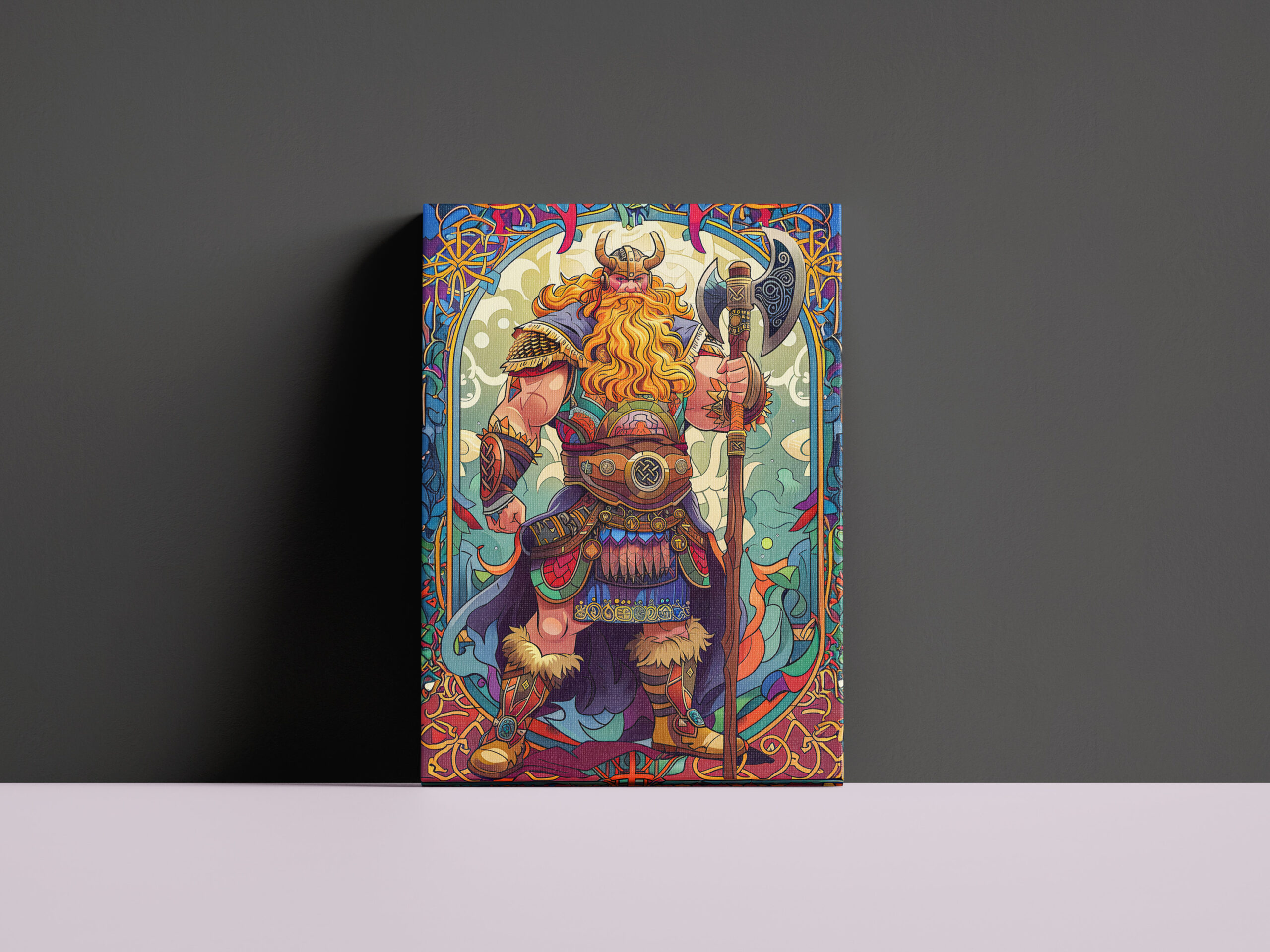 raxxa Canva: Viking Illustration Of Shieldmaiden Vow Beneath Thunderous Gray Skies – Bild 2