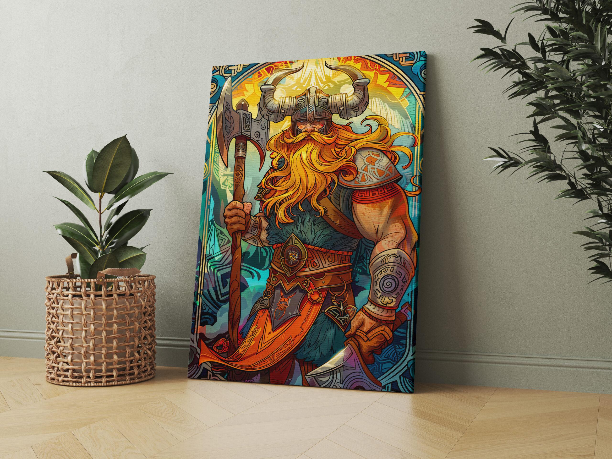raxxa Canva: Viking Illustration Of Glowing Runes Found In Forgotten Mountain Cave