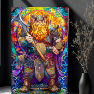 raxxa Canva: Viking Illustration Of Iron Howl Werewolf Pack Under Blood Moon Sky