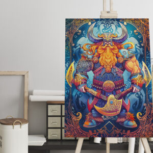 raxxa Canva: Viking Illustration Of Fallen Hammer Reforged In Fiery Blacksmith Forge