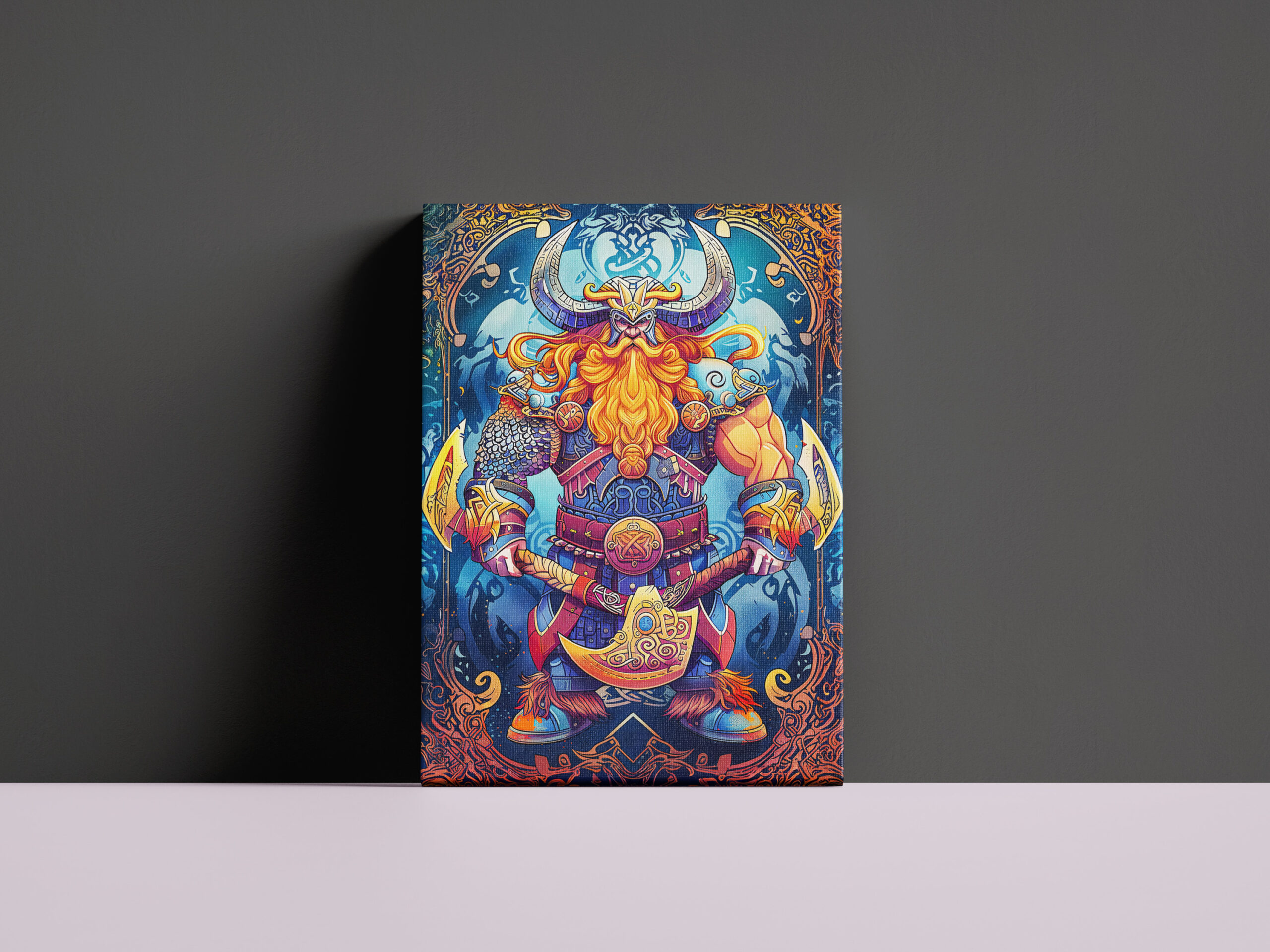 raxxa Canva: Viking Illustration Of Fallen Hammer Reforged In Fiery Blacksmith Forge - immagine 3