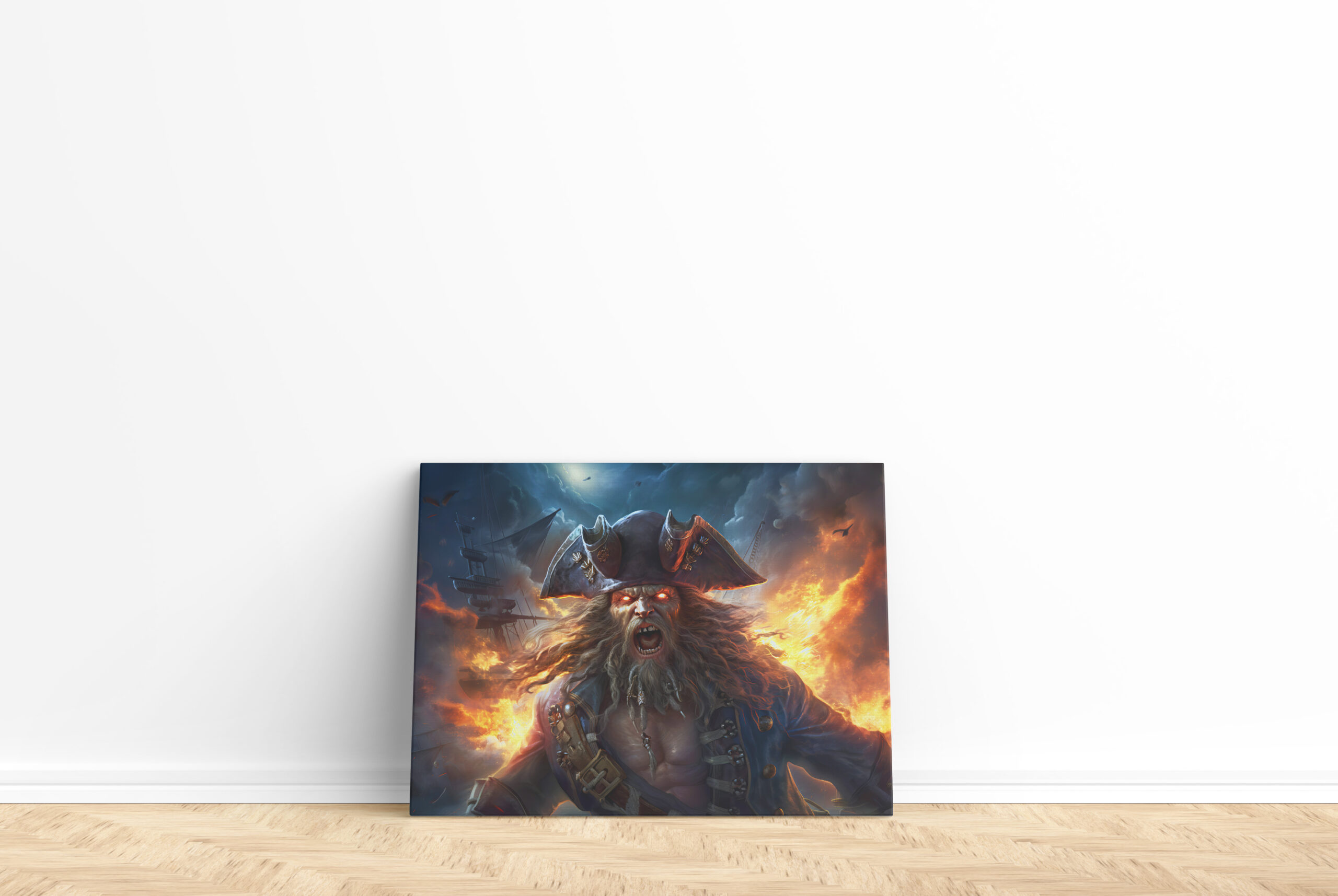 raxxa Canva: Fantasy Painting Flaming Pirate in Battle Scene – Image 2