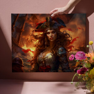 raxxa Canva: NeuFemale Pirate Before Burning Ship Fantasy Painting