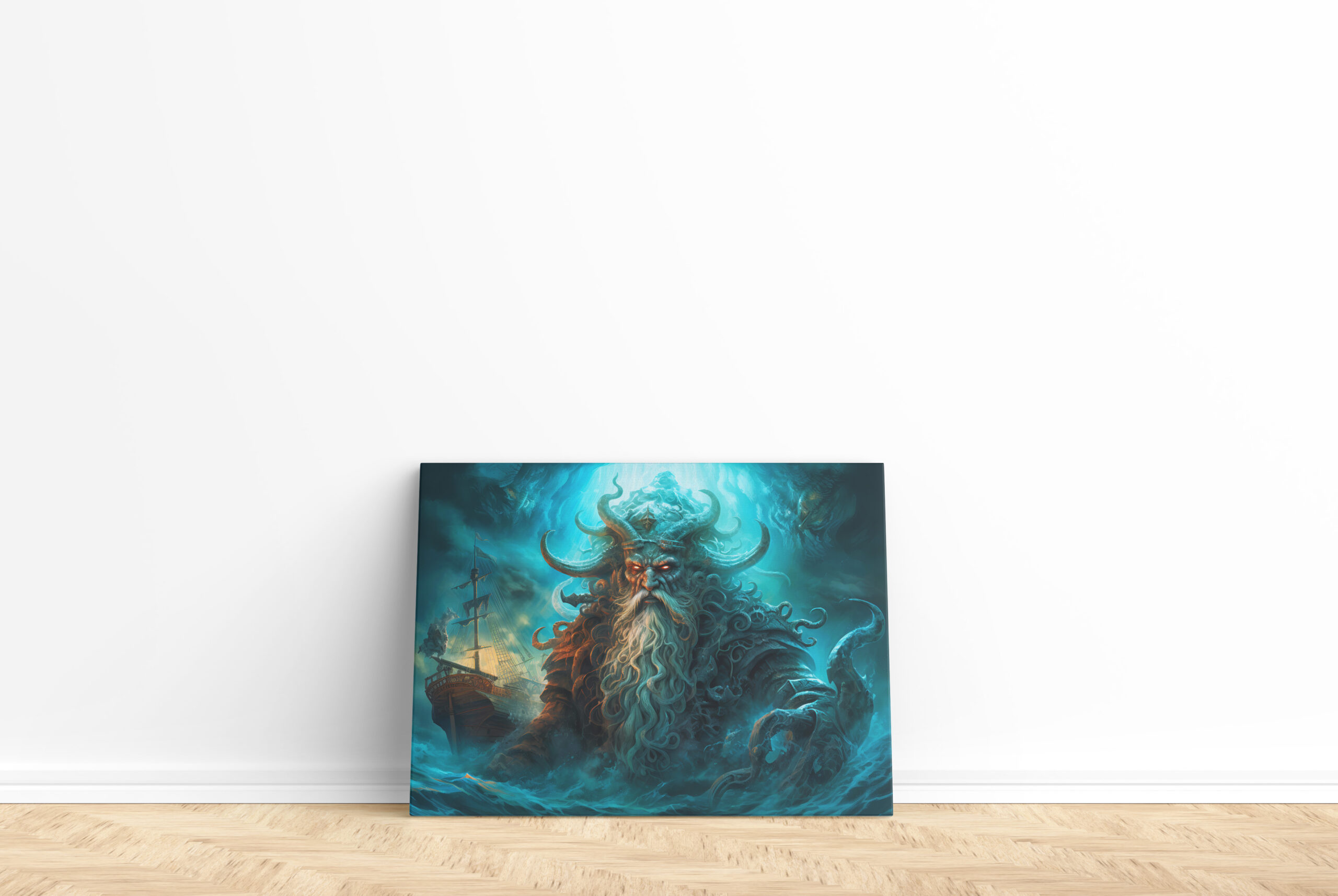 raxxa Canva: Sea God Rising from Ocean Fantasy Painting – Bild 2