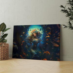 raxxa Canva: Sea Nymph Surrounded by Fish Fantasy Painting