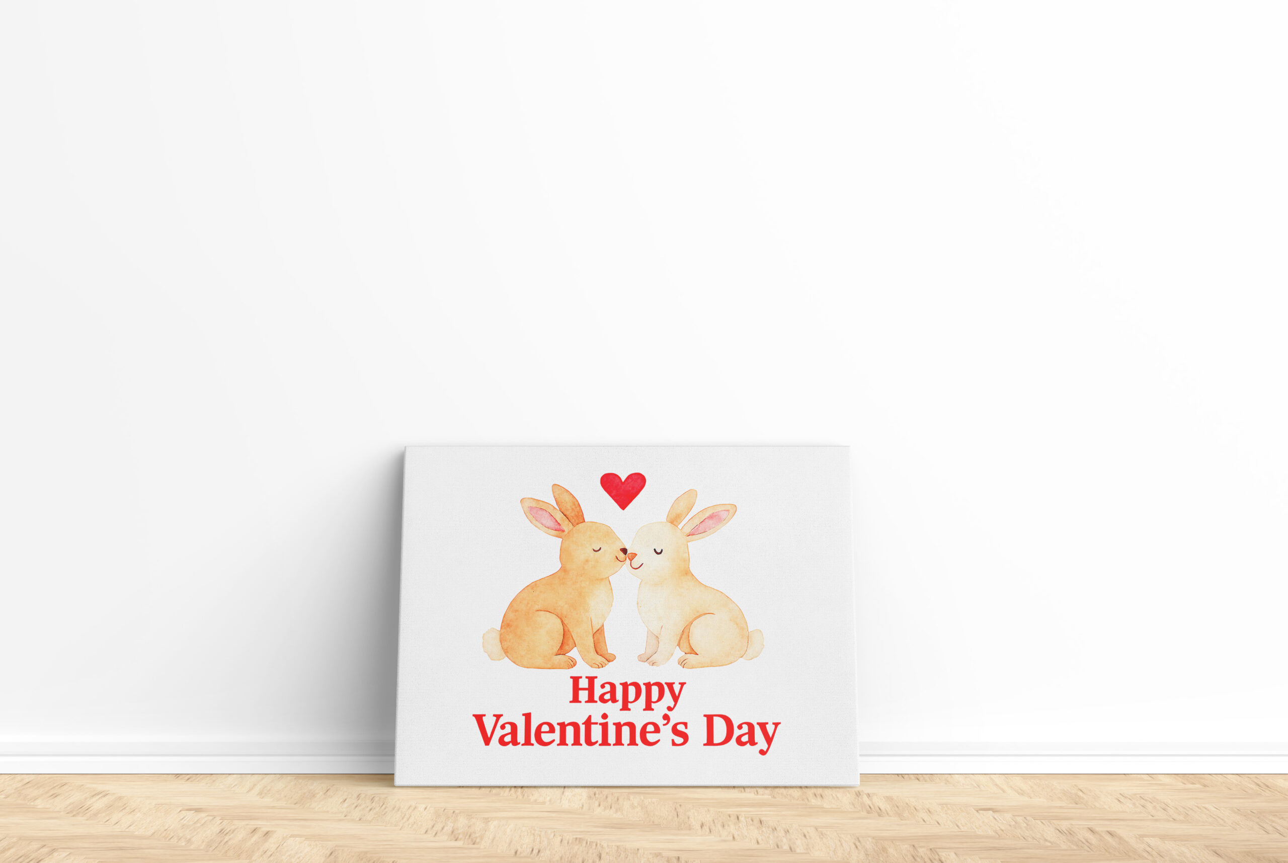 raxxa Canva: Two Rabbits with Heart – Valentine’s Day Illustration - immagine 2