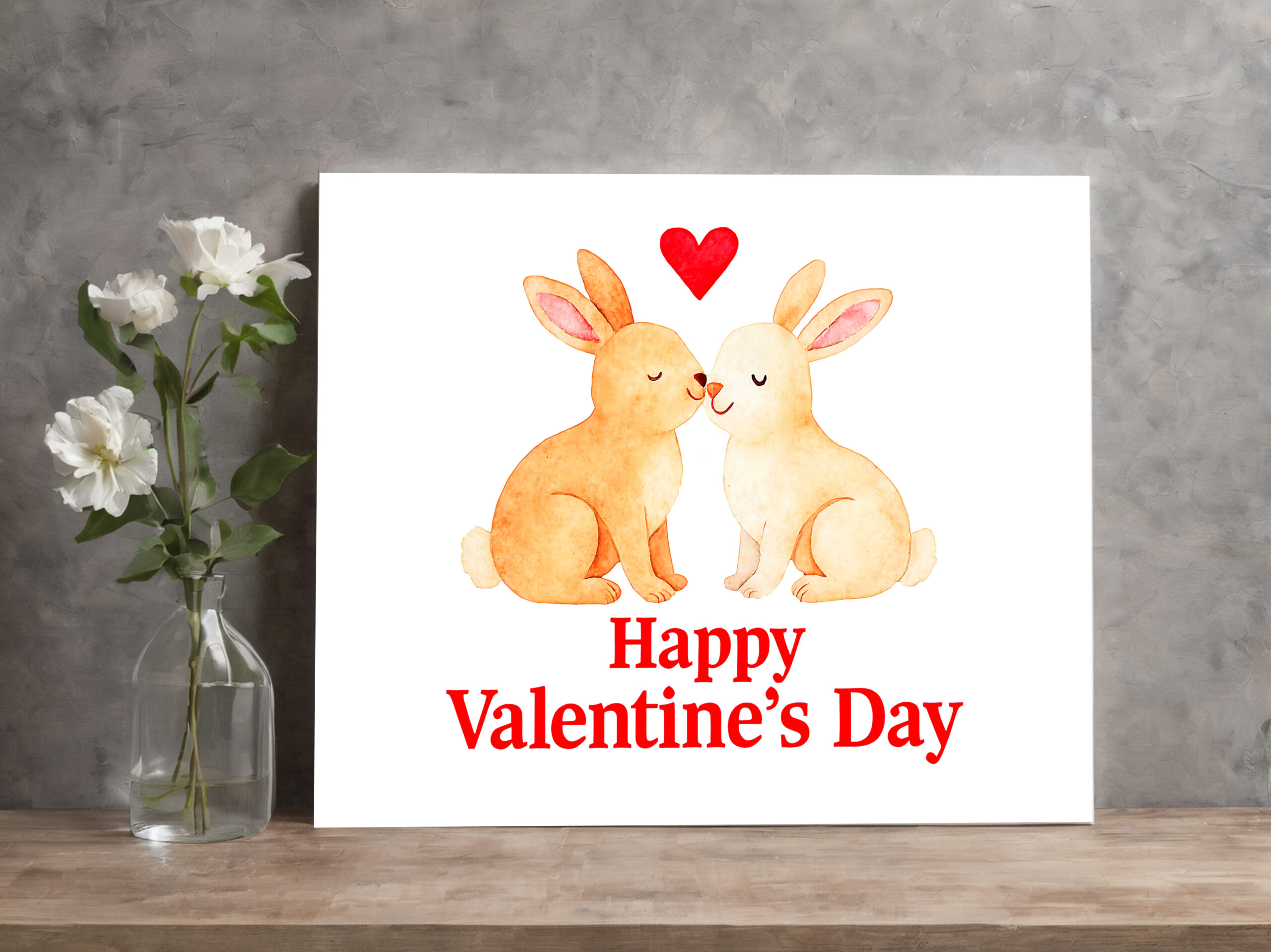 raxxa Canva: Two Rabbits with Heart – Valentine’s Day Illustration - immagine 3
