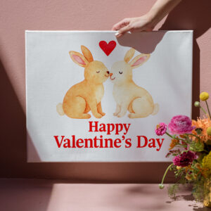 raxxa Canva: Two Rabbits with Heart – Valentine’s Day Illustration