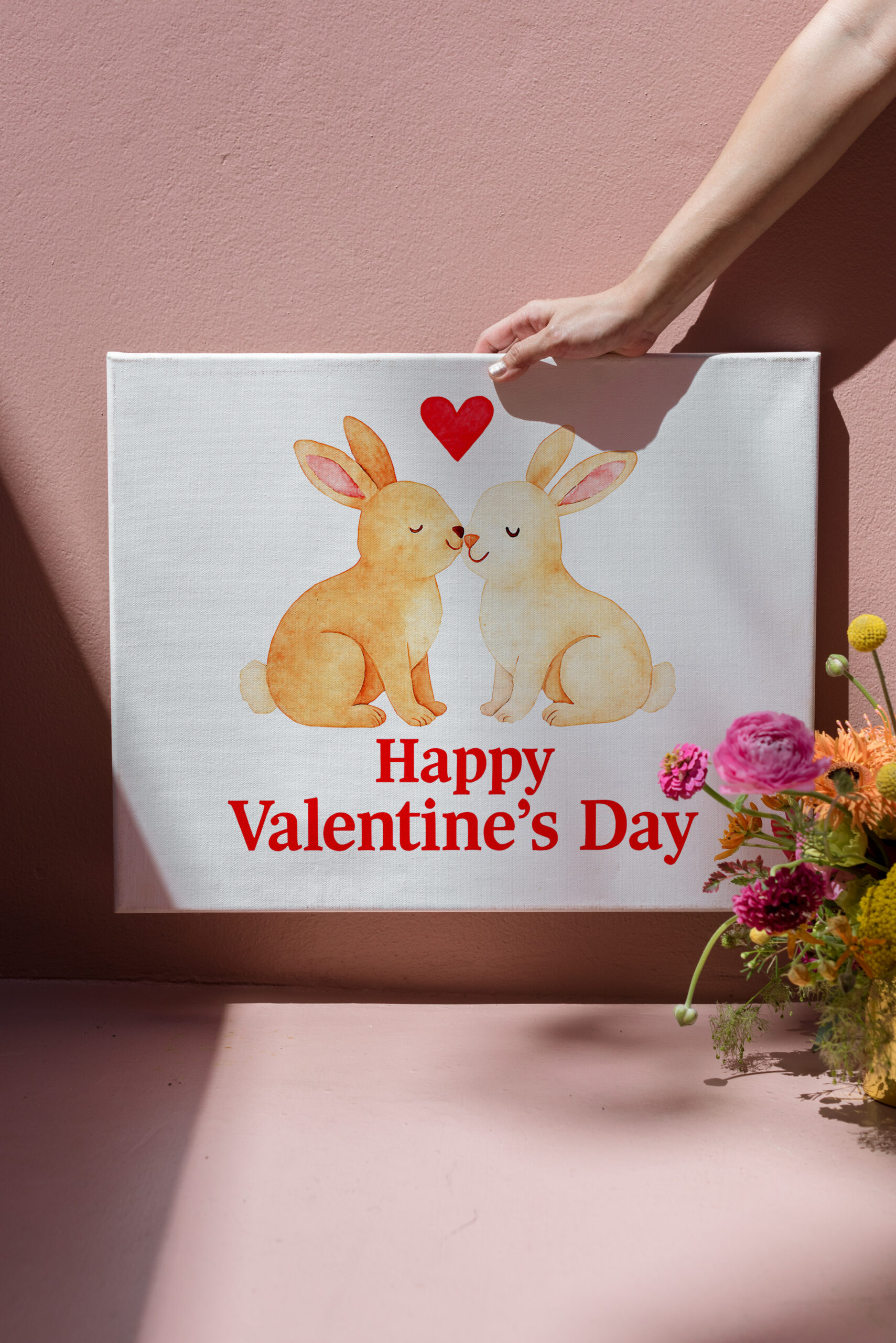 raxxa Canva: Two Rabbits with Heart – Valentine’s Day Illustration
