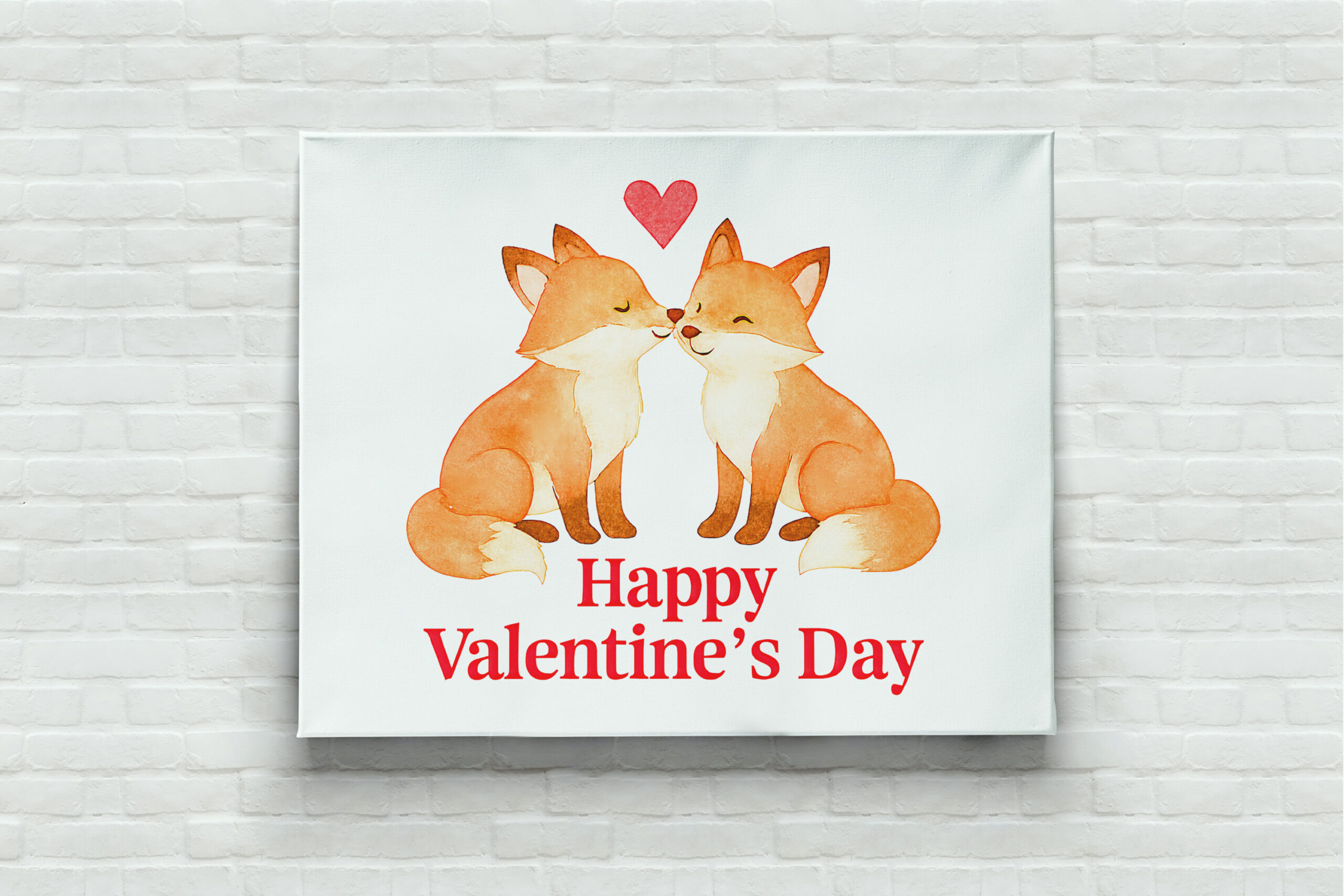 raxxa Canva: Two Foxes with Heart – Valentine’s Day Illustration – Bild 3