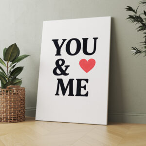 raxxa Canva: YOU  ME with Heart Minimal Valentine’s Day Typography