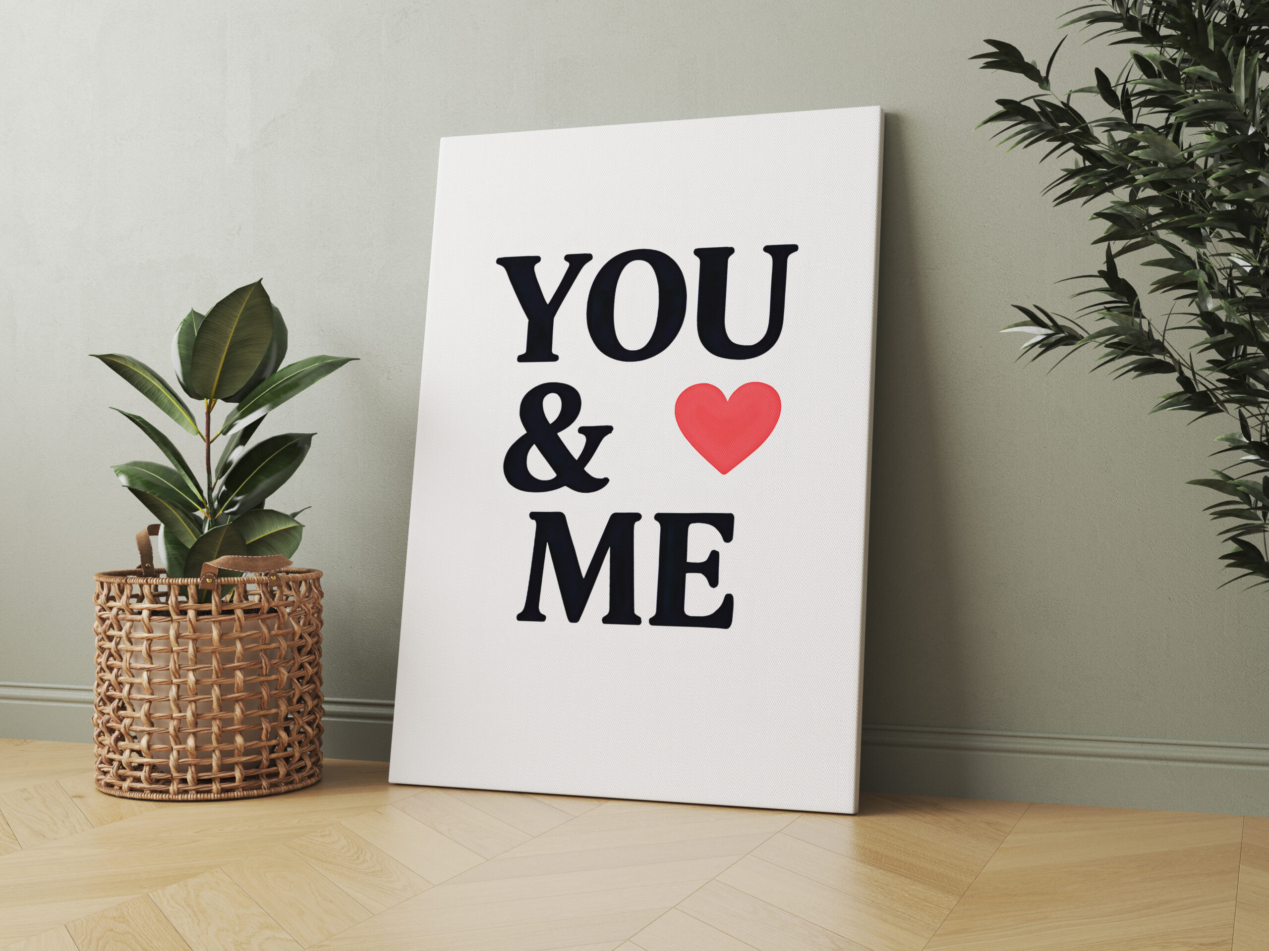 raxxa Canva: YOU ME with Heart Minimal Valentine’s Day Typography