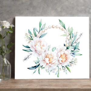 raxxa Canva: Floral Wreath with Peonies Elegant Valentine’s Day Illustration