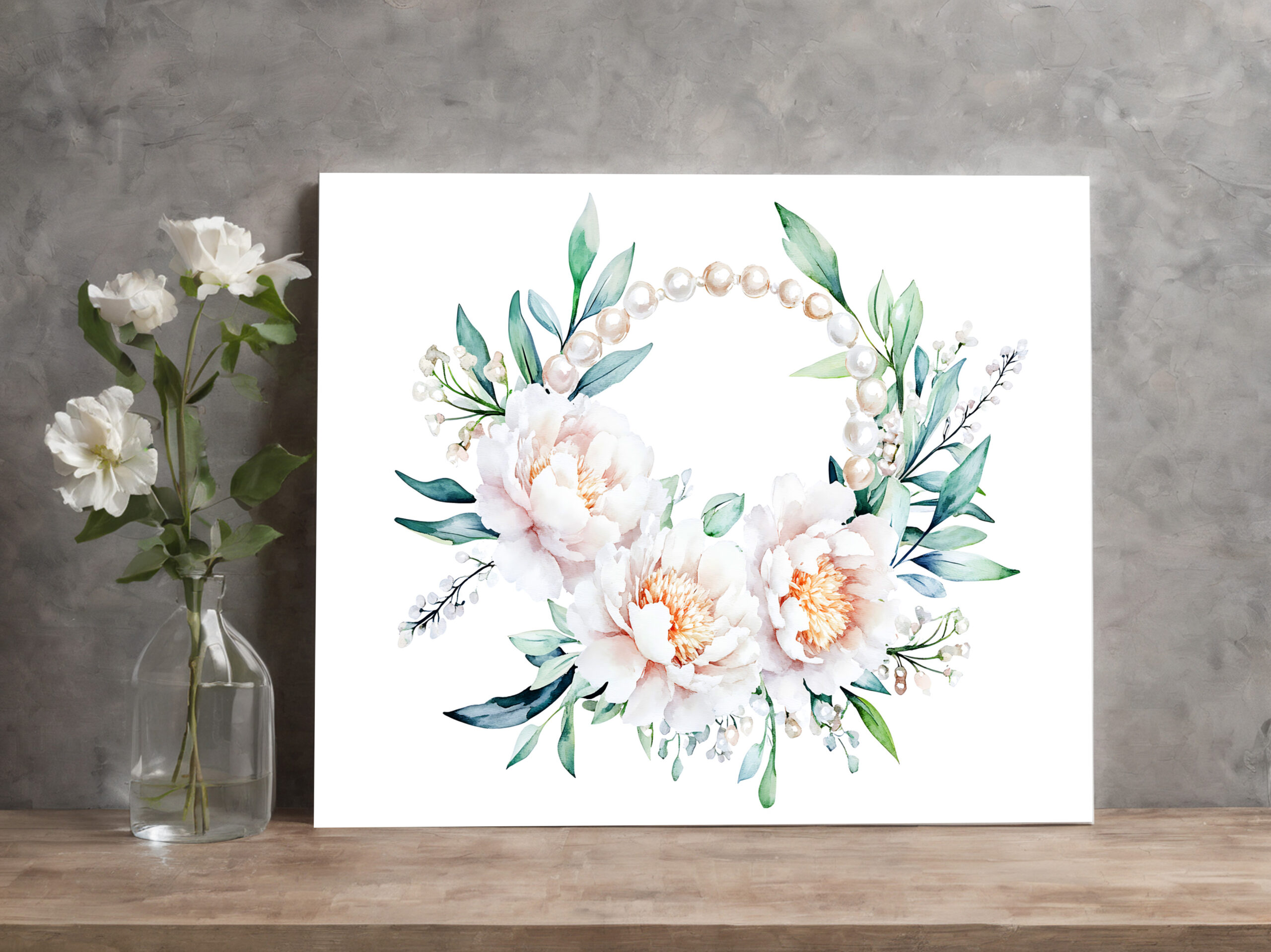 raxxa Canva: Floral Wreath with Peonies Elegant Valentine’s Day Illustration