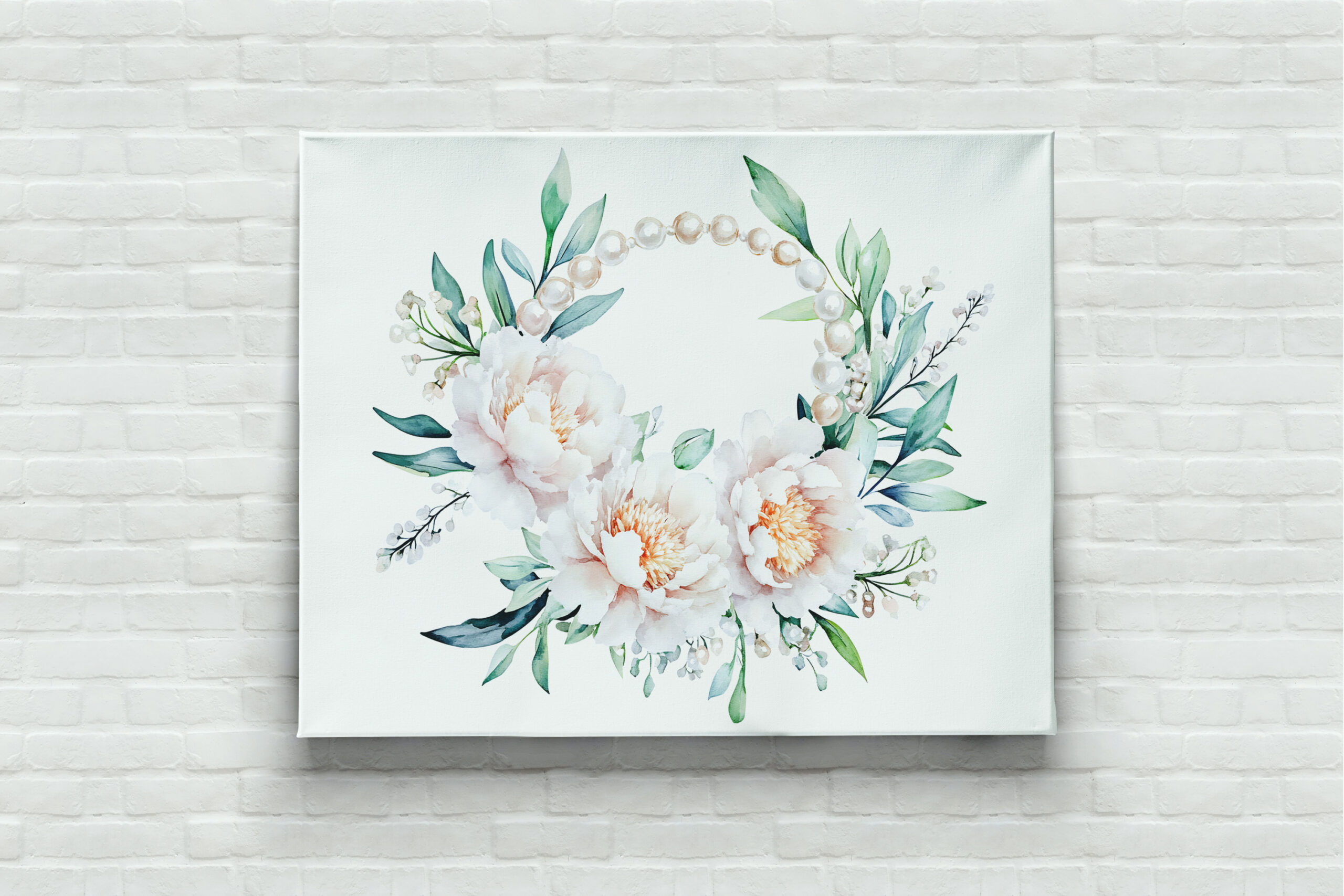raxxa Canva: Floral Wreath with Peonies Elegant Valentine’s Day Illustration – Image 2