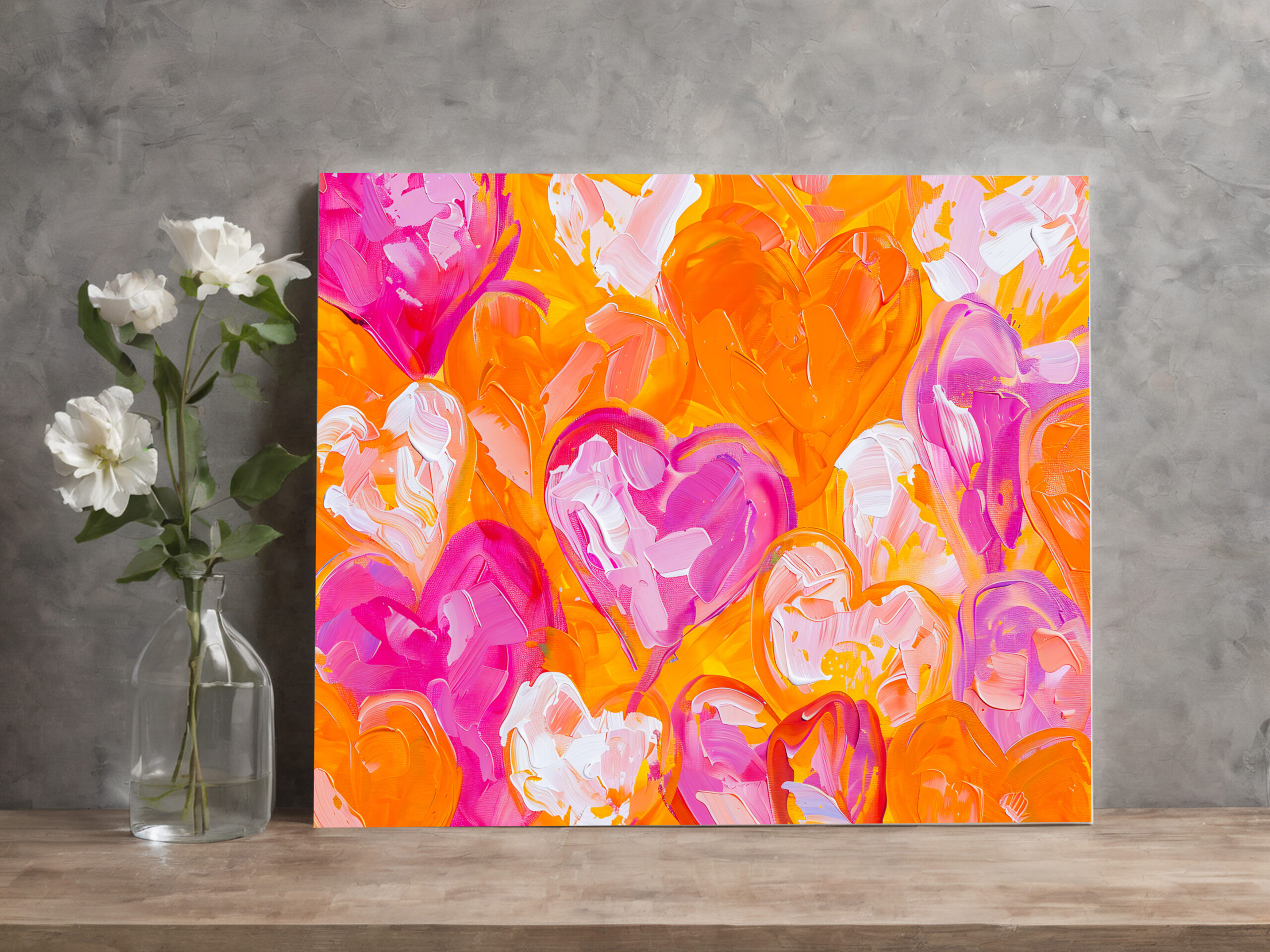 raxxa Canva: Painted Hearts Vibrant Abstract Valentine’s Day Background - Imagen 2