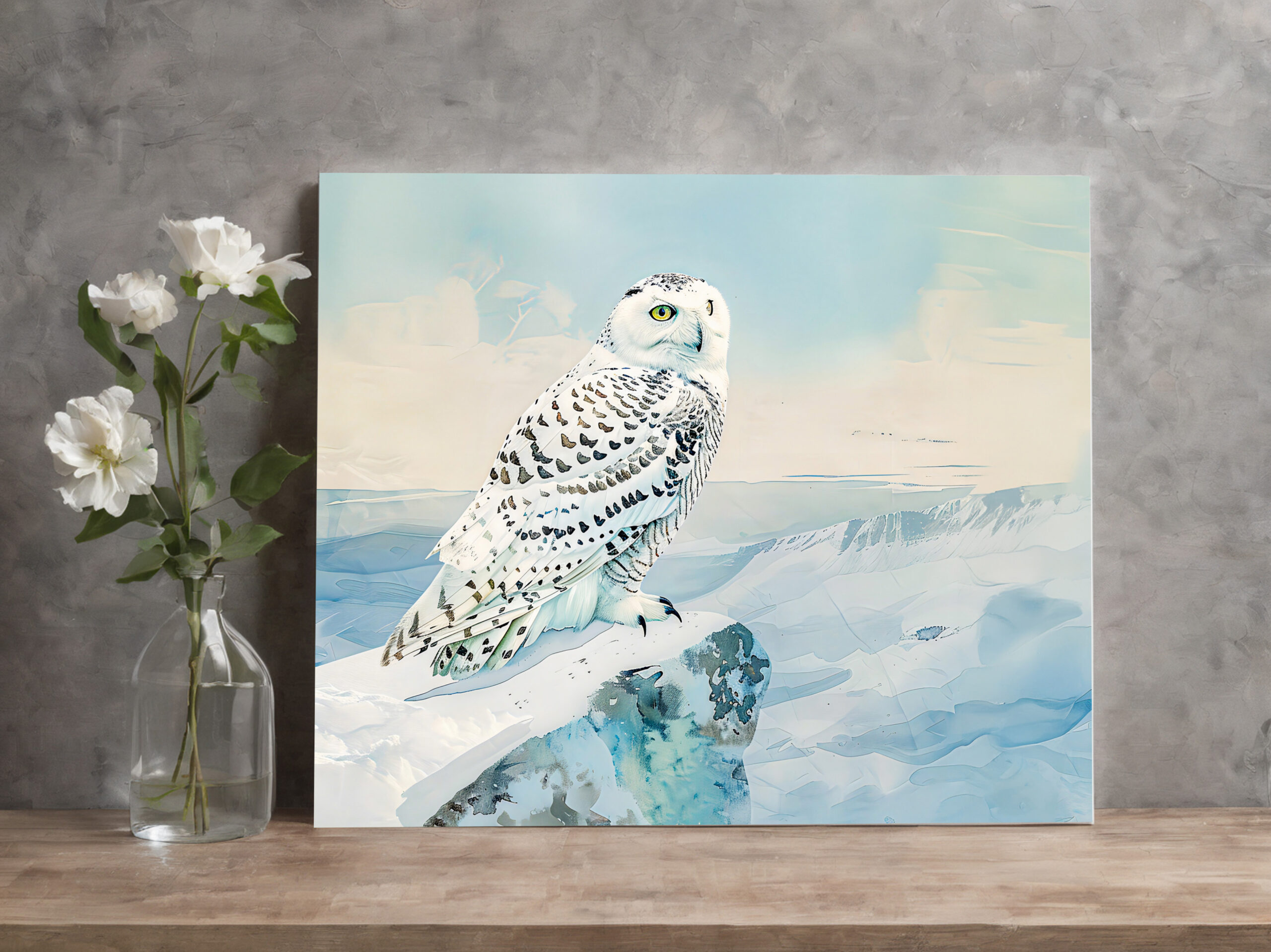 raxxa Canva: Snowy Owl in Frozen Landscape