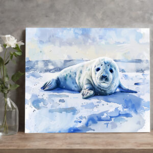 raxxa Canva: Seal Pup Resting on Arctic Ice