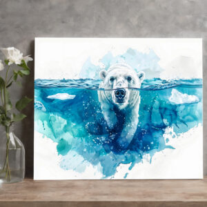 raxxa Canva: Polar Bear in Arctic Waters