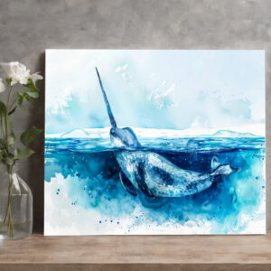 raxxa Canva: Narwhal Swimming in Arctic Waters