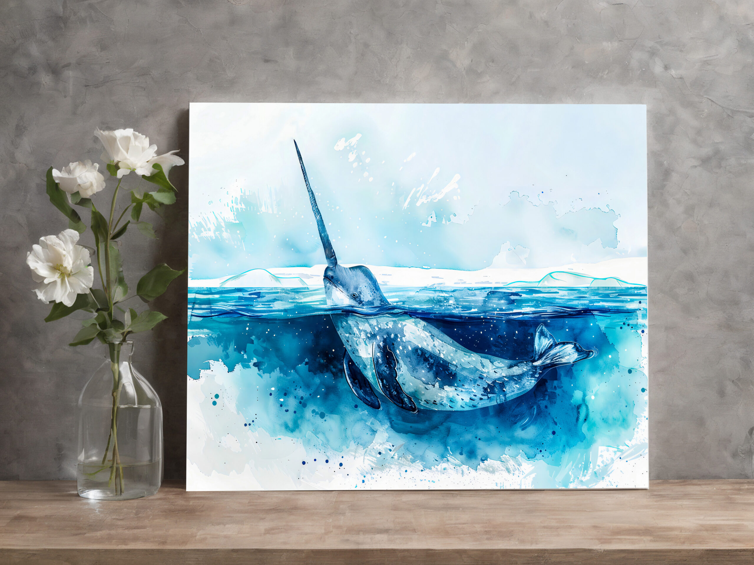 raxxa Canva: Narwhal Swimming in Arctic Waters