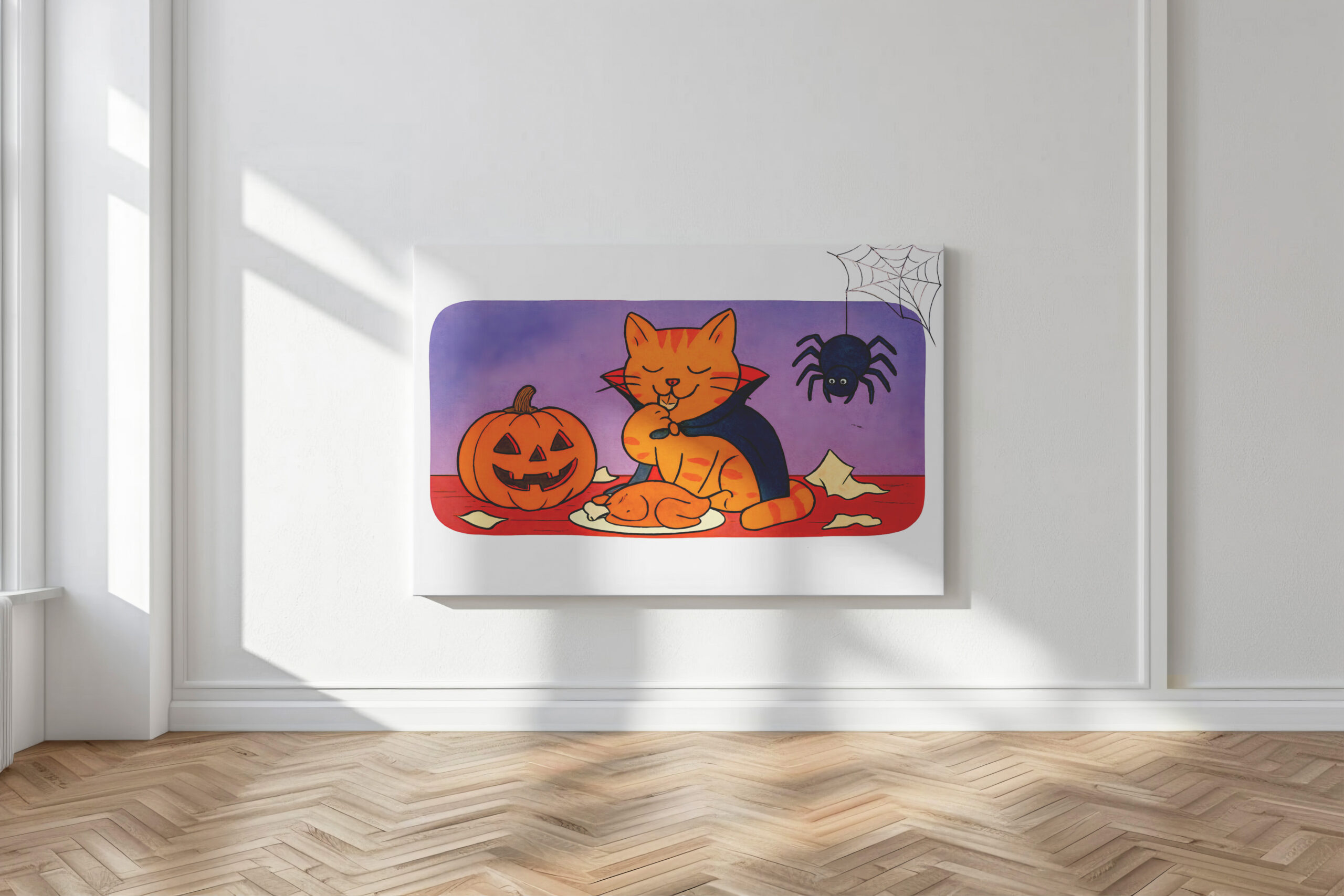 raxxa Canva: Cute Cartoon Cat Dressed as Little Vampire – Bild 3