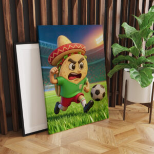 raxxa Canva: Mexican taco soccer player running across stadium